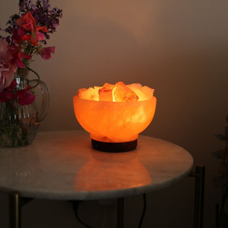Himalayan Pink Salt Fire Bowl Lamp